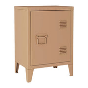 Comodino in acciaio laminato 57 x 40 x 30 cm marrone chiaro opaco 03_0008683