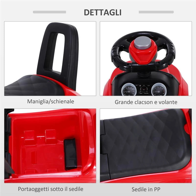 MACCHINA CAVALCABILE GIOCATTOLO PER BAMBINI 12-36 MESI ROSSA