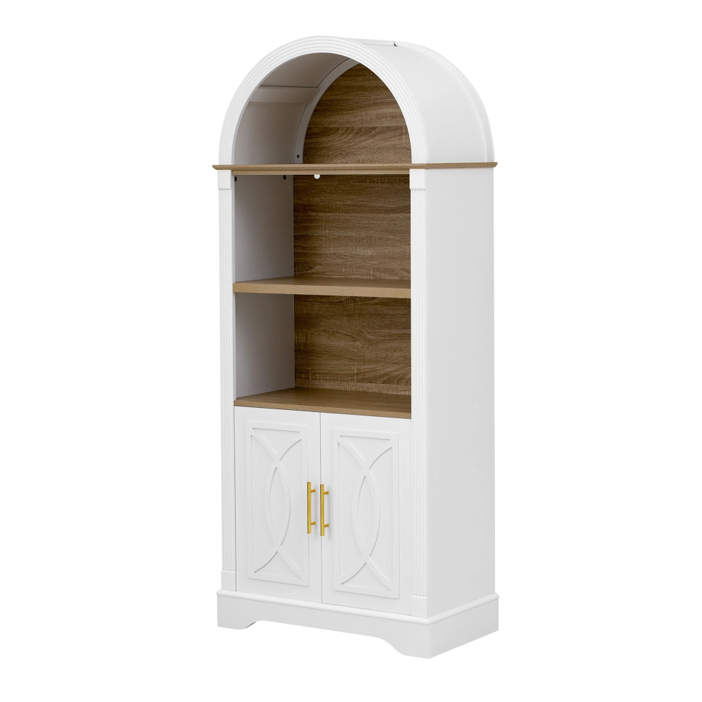 Credenza da cucina con 2 ante; 3 vani e LED - per cucina - 76.2x40.1x180 cm - bianco