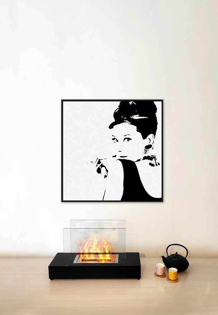 Camino a Bioetanolo da Tavolo Eaak 60x20x35,5 cm Bruciatore da 1,5 L Nero