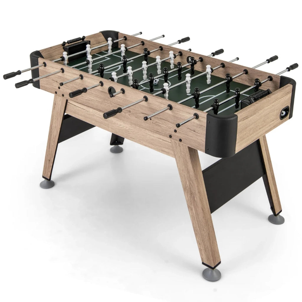 Calciobalilla autoportante 138 x 67,5 cm 2 palline e 26 giocatori design moderno in MDF naturale 20_0013896