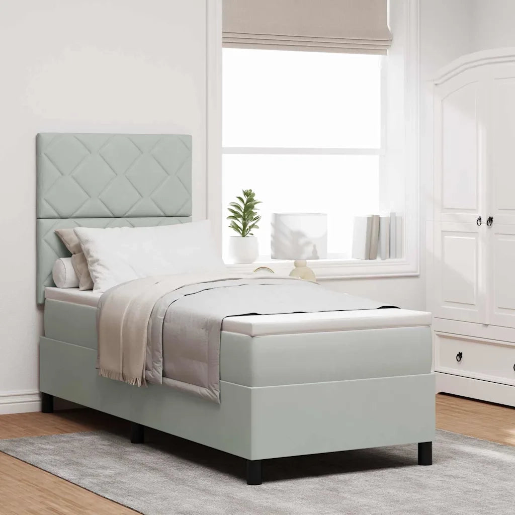 Letto a Sorgente LED Grigio chiaro 80 x 200 cm Velluto 3343340
