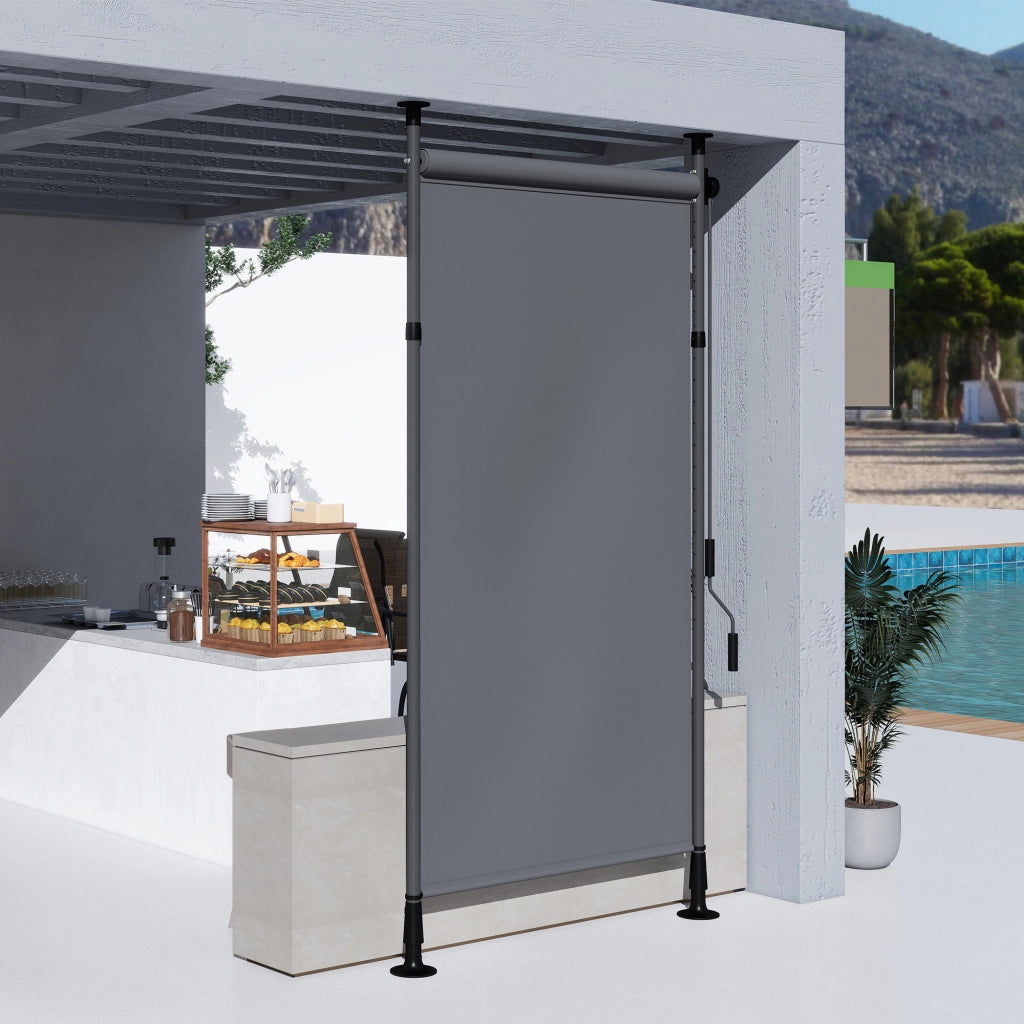 Tenda da sole ¨C zephmum ¨C 150x220-310 cm, alluminio, grigio scuro