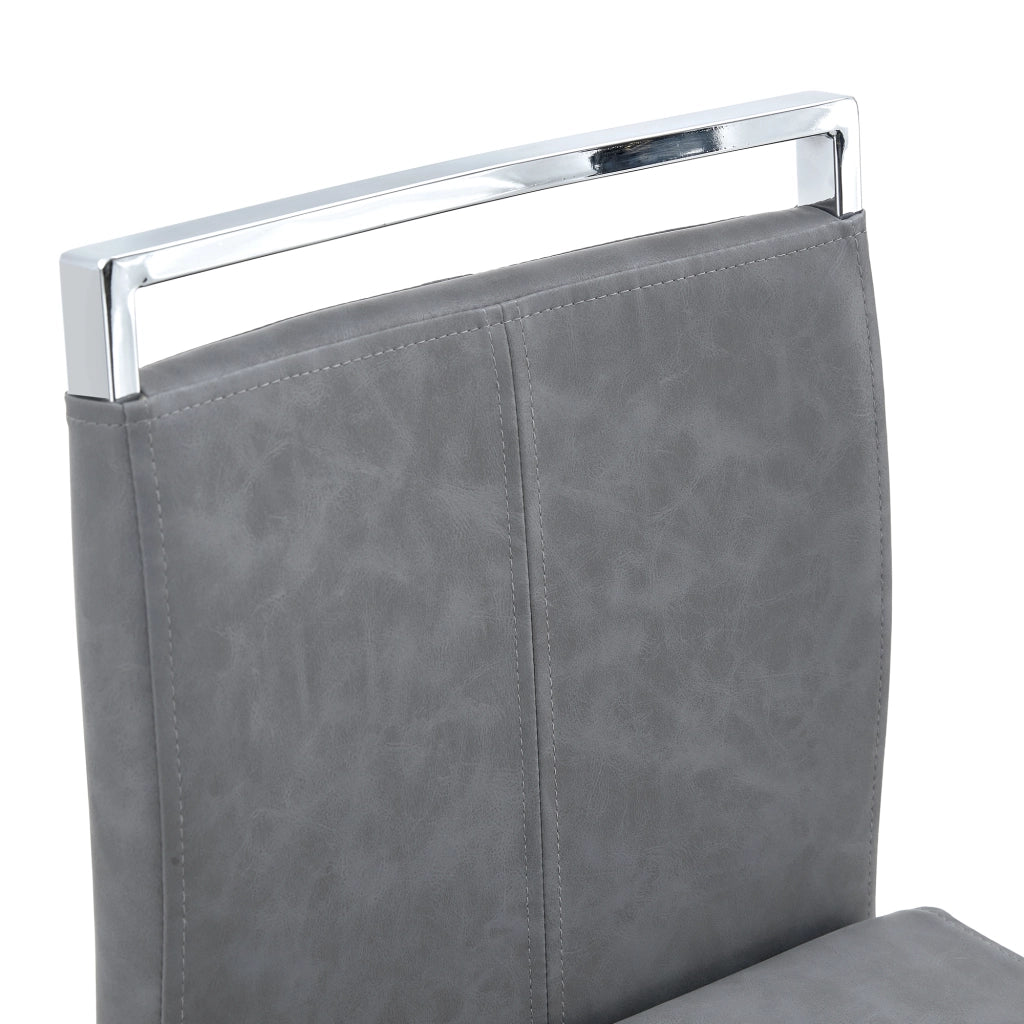 SGABELLO BAR 96,5 cm Grigio scuro/Argento in PU Set da 2 pezzi