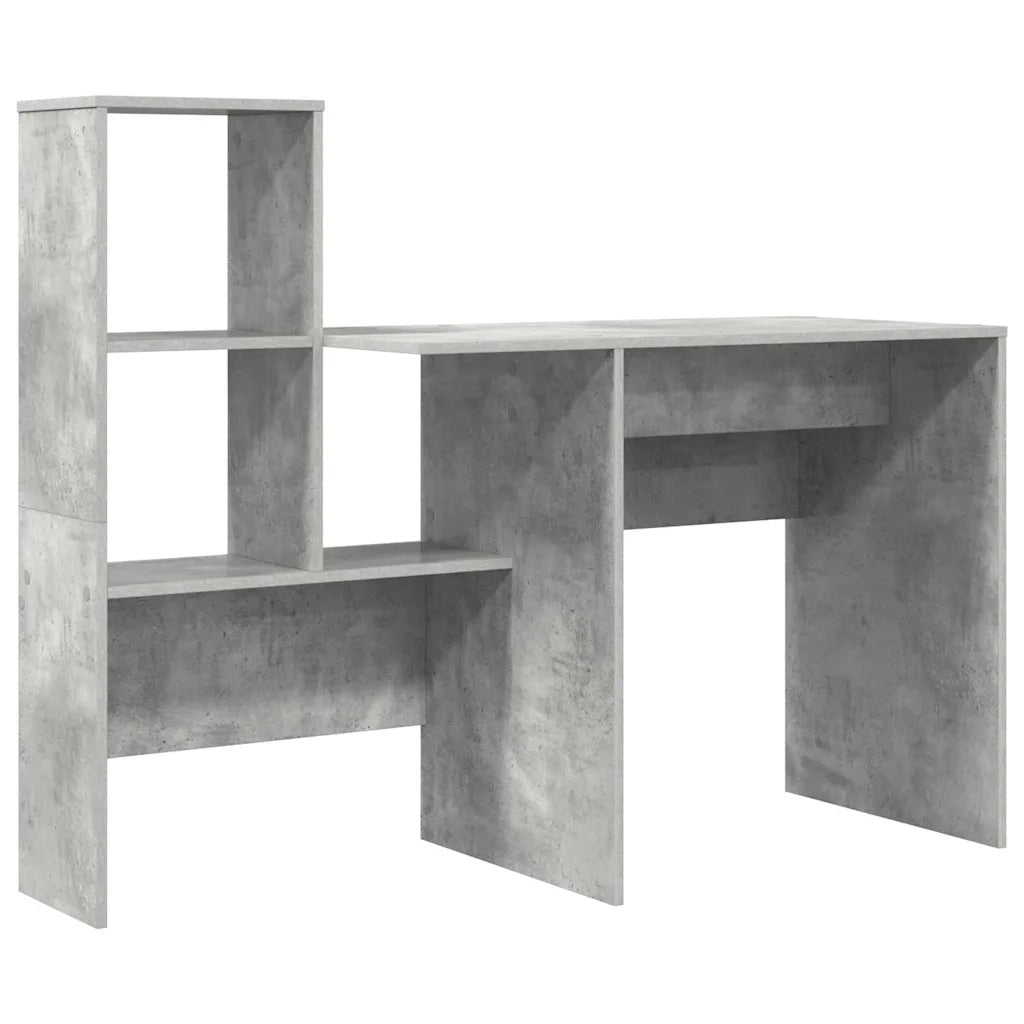 vidaXL Scrivania con cassetto Grigio cemento 131.5 x 50 x 106.5 cm