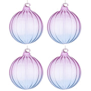 Palline di Natale in Vetro Viola e Blu Design Moderno Slab Diametro: 100 mm