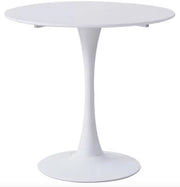 Tavolo da Cucina - Rond - Bianco - Copertina in Microfibra - Pelle per Mobili - Stile Scandinavo - 80cm