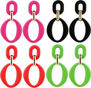 Set di 4 orecchini - orecchini geometrici di alta qualità in acrilico - gioielli da donna alla moda per ogni occasione