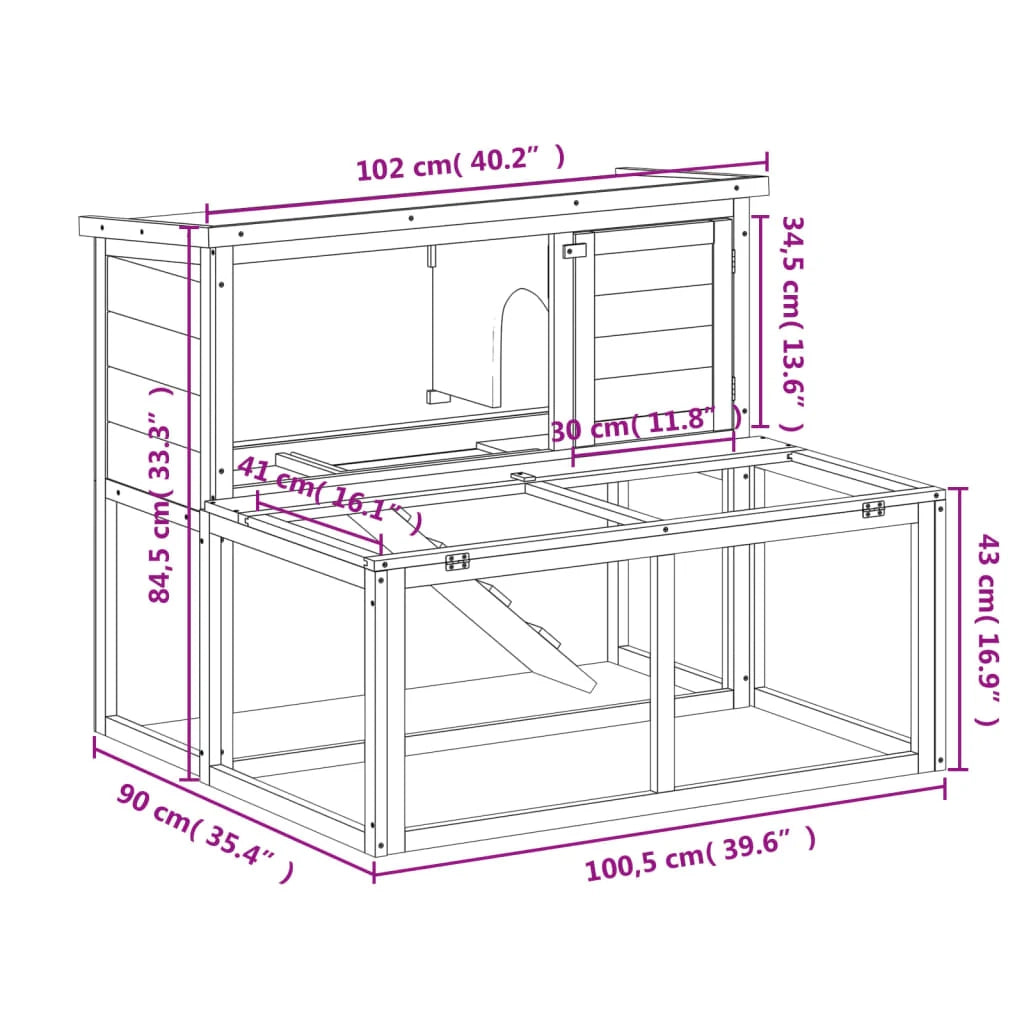 Capanna 102 x 90 x 84,5 cm in legno di pino massiccio grigio 02_0041932