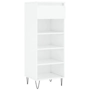 Scarpiera | Mobile per scarpe Bianco Lucido 40x36x105 cm in Legno Multistrato