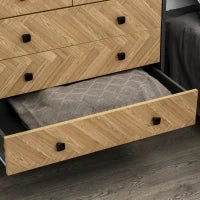 Cassettiera per Camera da Letto in Legno con 5 Cassetti, Stile Vintage Industriale, Grigio Scuro, 80x40x80cm