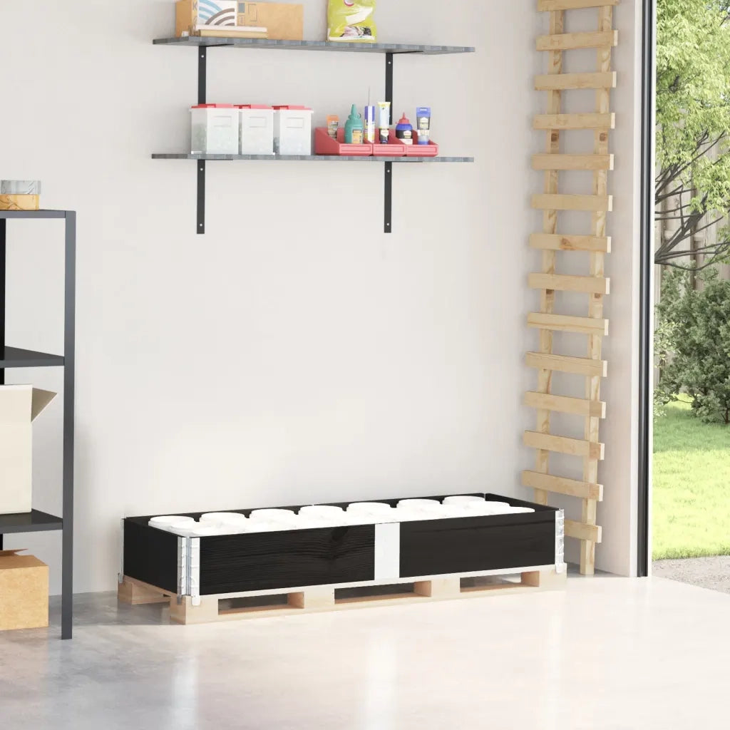 Paretale per Pallet Nero 150x50 cm in Legno Massello di Pino CFW2605015