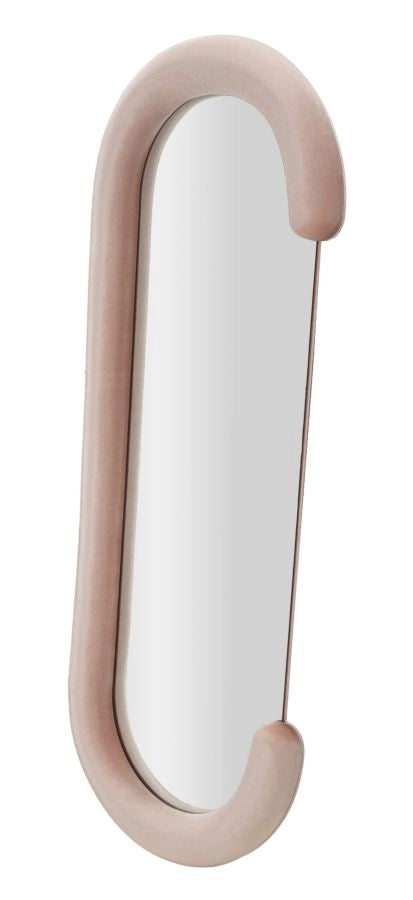 Specchio da muro cornice in velluto rosa 60x7x160cm CHANTAL