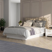 Letto Matrimoniale Byron, Letto Matrimoniale Dimensione Materasso 180x200 cm, Bianco
