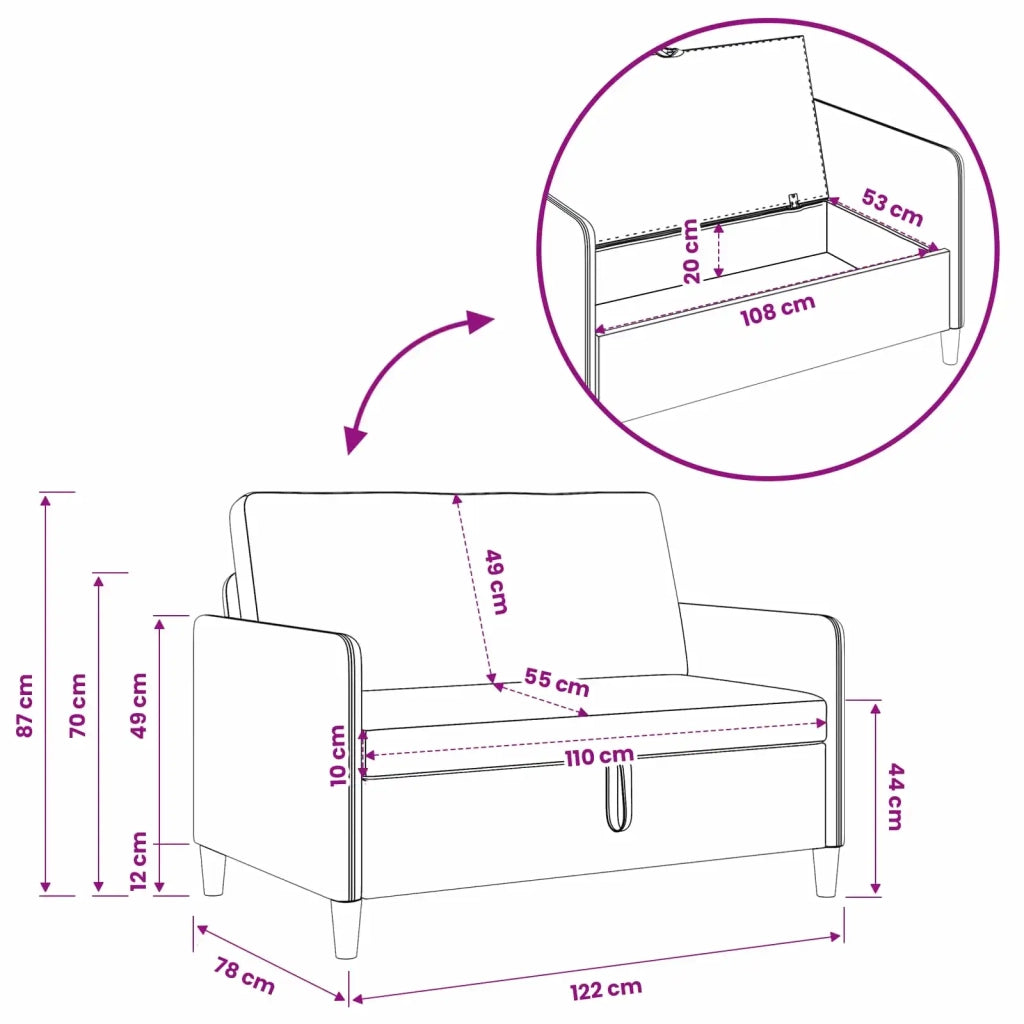 Set di Divani con Storage 2 pz Grigio Chiaro Poliestere 3429148