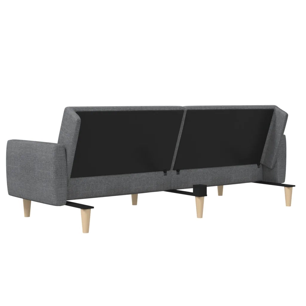 Divano Letto a 2 Posti Grigio Chiaro in Tessuto 375784