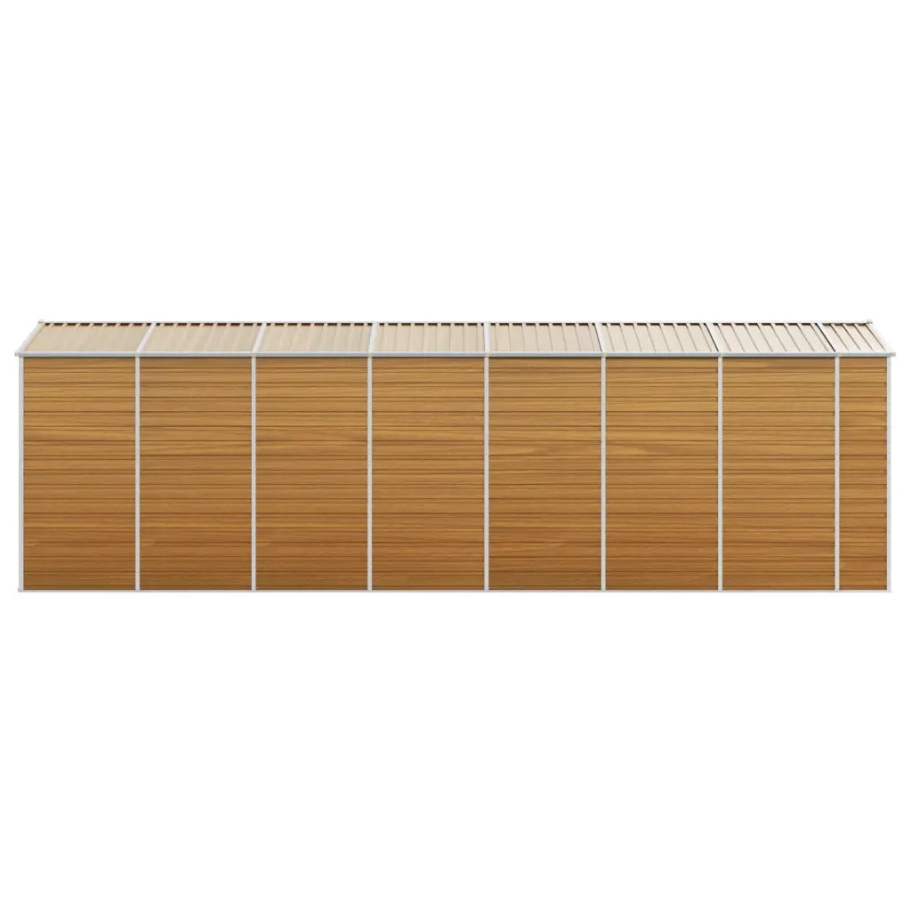 Capanno Giardino Marrone Chiaro 191x640x198cm Acciaio Zincato