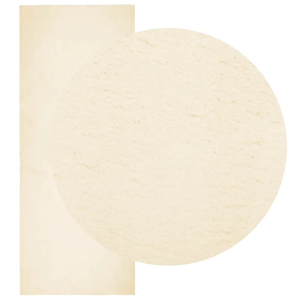 Tappeto a Pelo Corto HUARTE Morbido e Lavabile Crema 80x200 cm 375034
