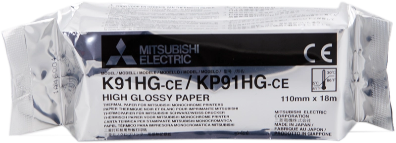 ORIGINAL Mitsubishi Carta Bianco K91HG KP91HG-CE Carta termica, Bobina, 110mm x 18m