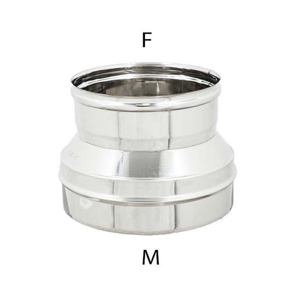 Riduzione inox da m 160 a f variabile spessore 6 decimi aisi 304, diametro 150mm