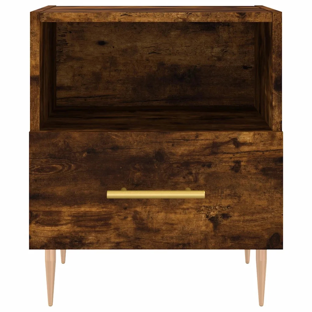 Comodini 2 pz-Set di 2 Tavolino da notte Rovere Fumo 40x35x47,5 cm in Legno Multistrato 972641