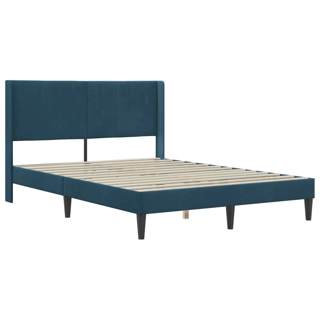 Struttura letto con materasso-Giroletto Blu 120 x 200 cm Velluto 201290