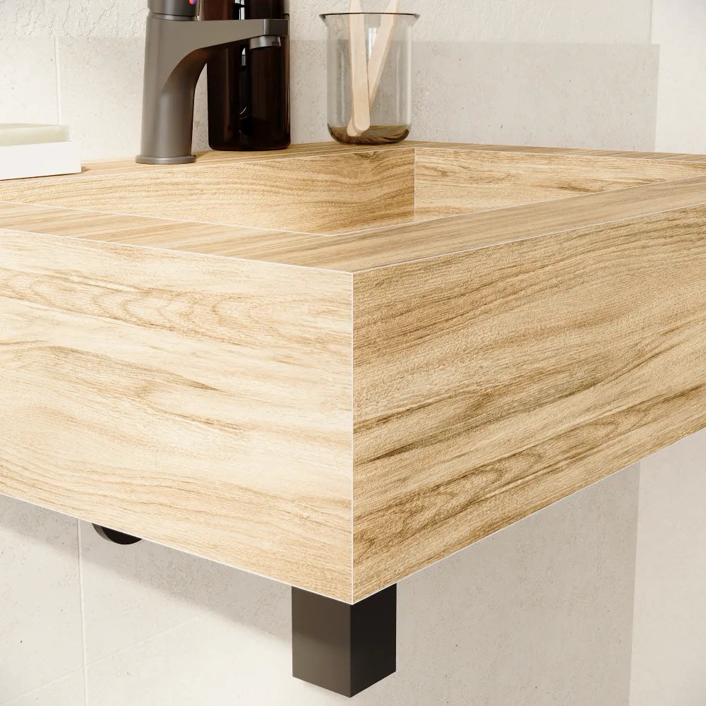 Lavabo sospeso in hpl 70cm rovere miele | Baikal