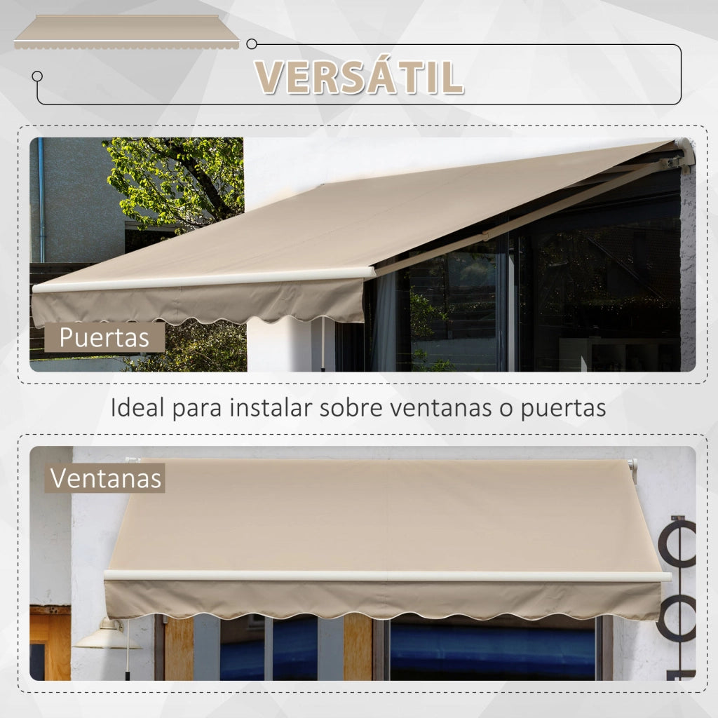 Tenda da Sole Manuale 395x245 cm ¨C Xylo ¨C Alluminio e Poliestere 280g/m2 Beige