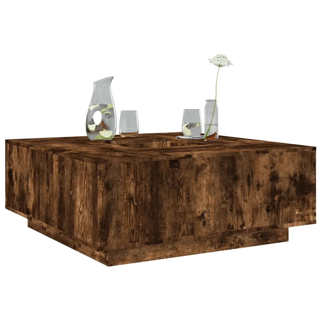 Tavolino da Salotto Rovere Fumo 100x100x40 cm Legno Multistrato 3284053