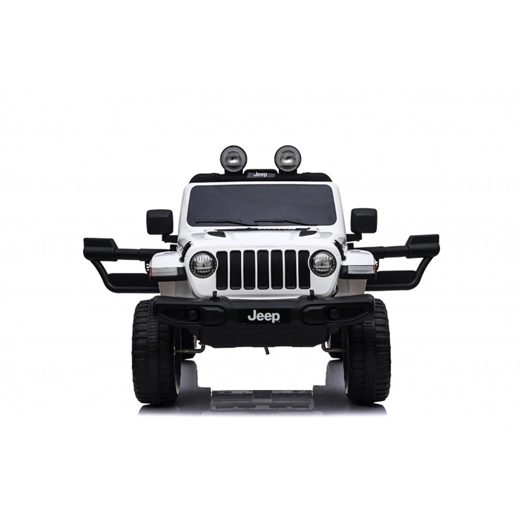 Macchina Elettrica per Bambini Fuoristrada Jeep Wrangler Rubicon 12V con Telecomando Bianco