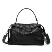 Borsa a tracolla da donna in vera pelle, nera