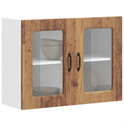 vidaXL Pensile da Cucina con Porta in Vetro Kalmar Legno Vecchio