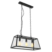 Lampadario Italux Laverno industriale nero opaco 3xE27
