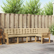 Set di divani da esterno con cuscino 5 pcs Bianco e Beige