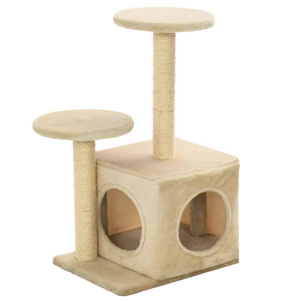 Albero per Gatti con Pali Tiragraffi in Sisal 60 cm Beige 170519