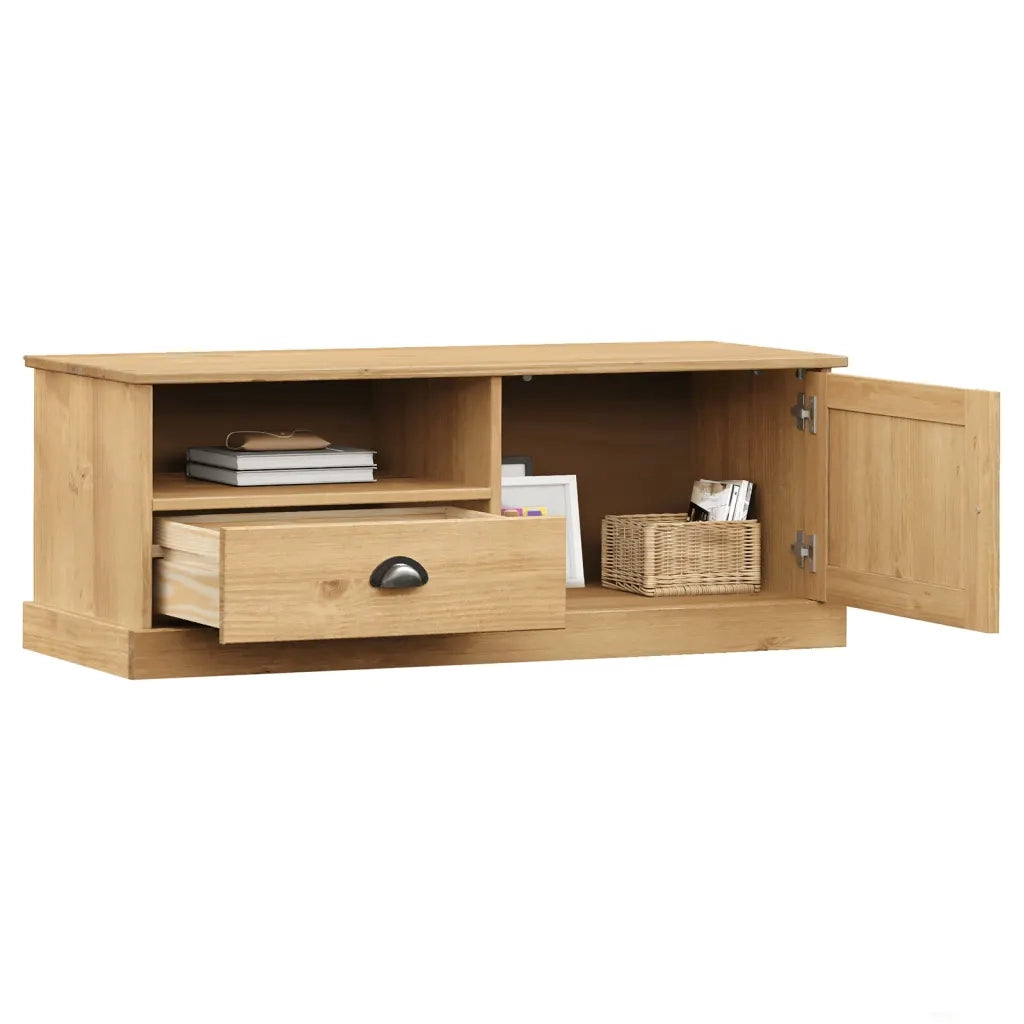 Mobile Porta TV VIGO 106x40x40 cm in Legno Massello di Pino 353175