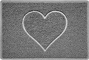 Tappetino per Porta a Forma di Cuore con Tessuto a Relievo (Solo per Esterno), Piccola Dimensione (60x40cm), Grigio