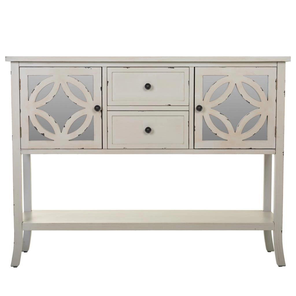 Credenza in legno bianco 121x37x91h
