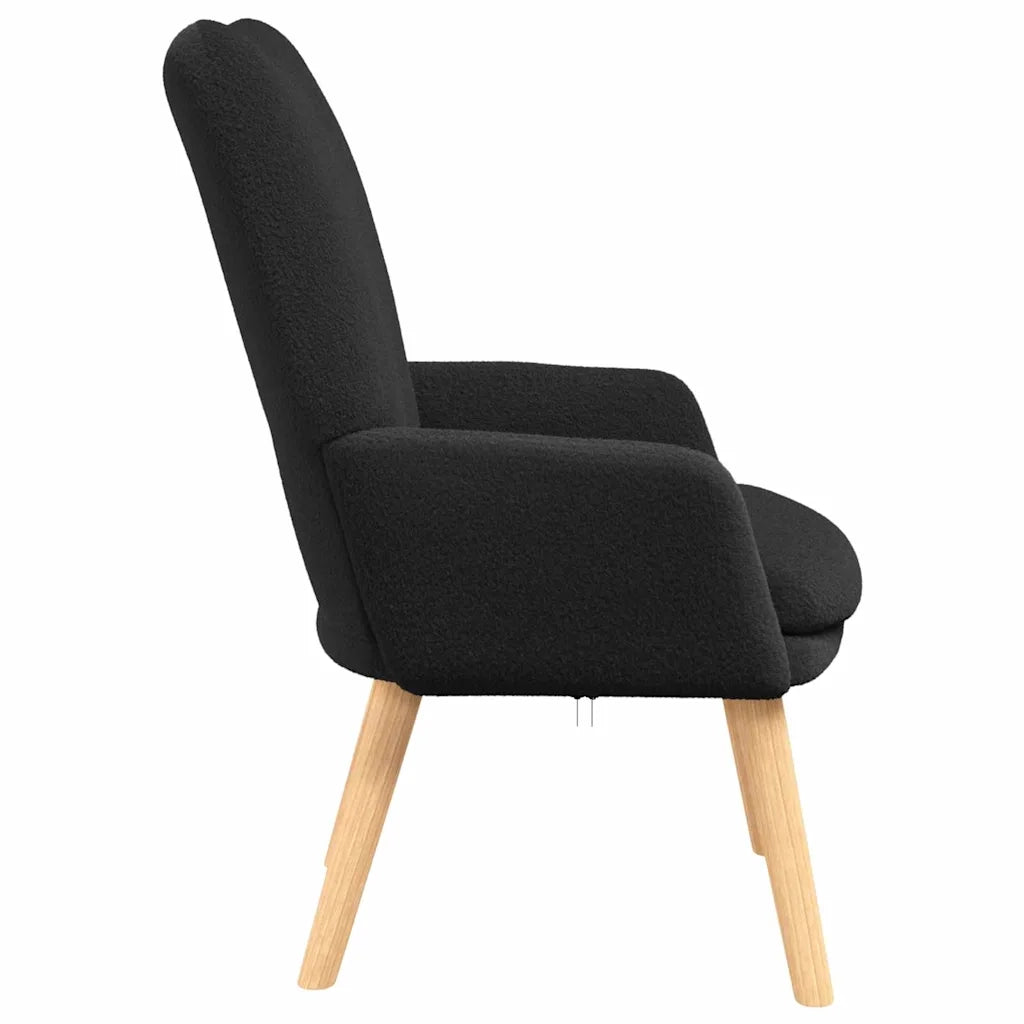 Divano Sedia-Poltrona-Poltroncina Nero 63 x 67 x 94 cm Tessuto di Pecora e Plywood