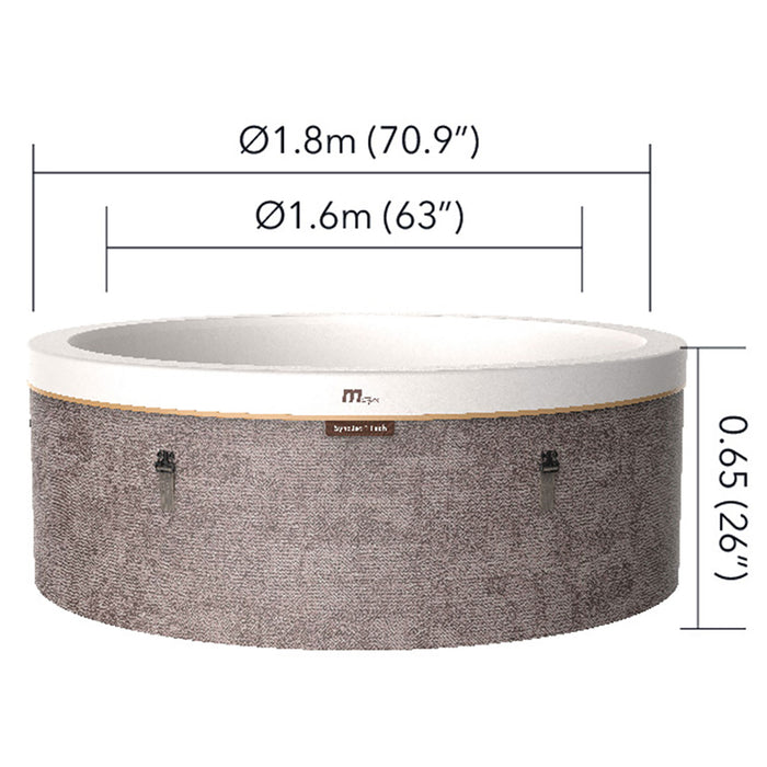 Vasca Idromassaggio Spa Cocoon Smontabile Trasportabile Gonfiabile Ø180x65 cm in PVC Marrone