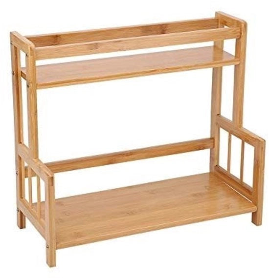 Specerijenrek a 2 livelli - Raccoglitore da cucina - Raccoglitore da cucina da appendere - Raccoglitore da cucina in legno di bambù - Stabile e spazievendente 

Specs: 
2 livelli 
In legno di bambù 
Stabile 
Spazievendente