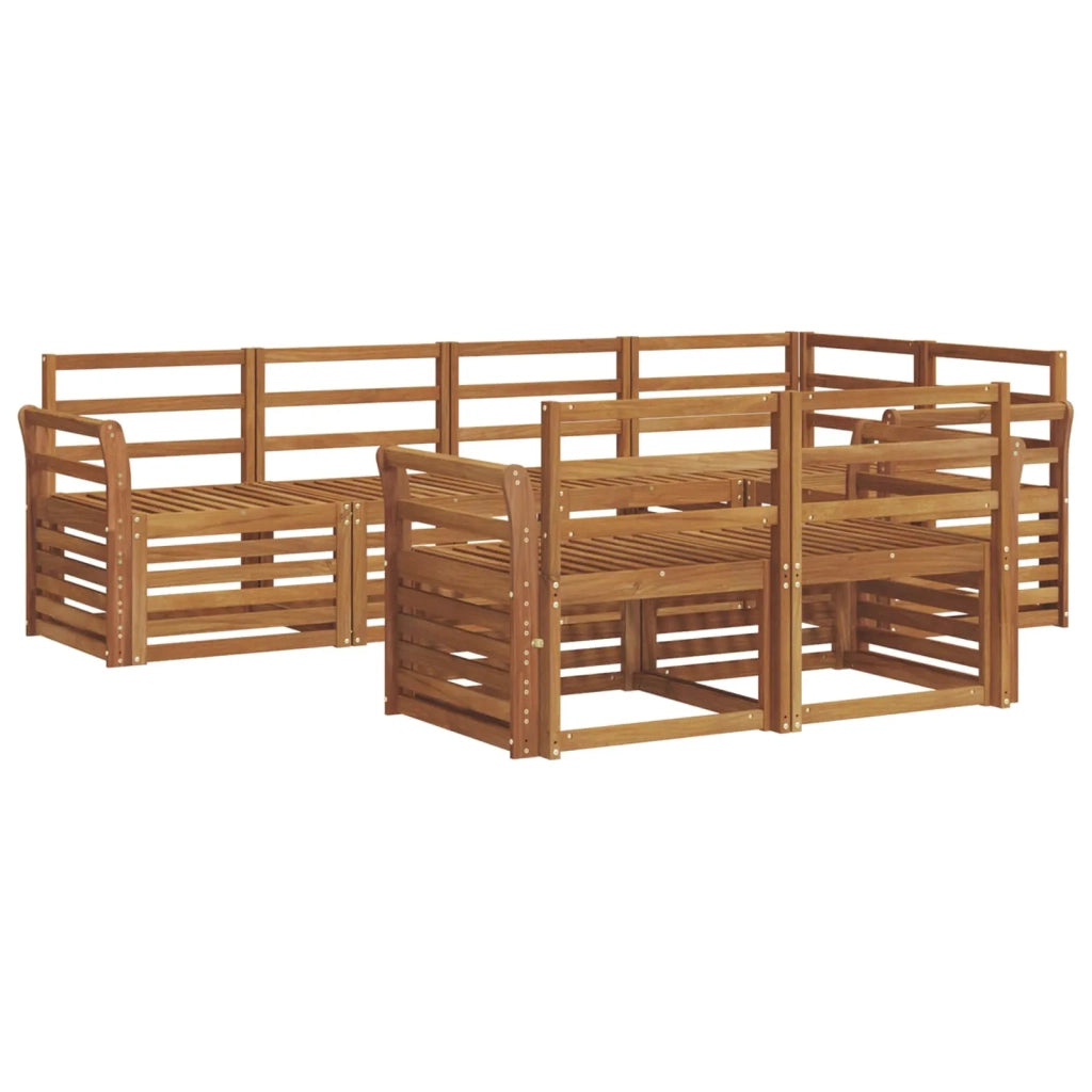 Set divani 7 pcs Naturale Legno di Acacia Massello 3374969