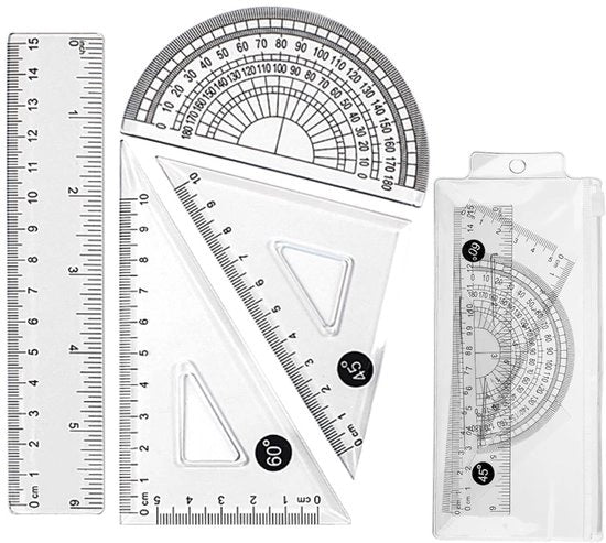 Set di misurazione geometrica - Strumento di misura geometrica - Preciso con misura di 15 cm - Set a tre pezzi - Helder