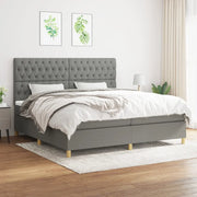 Giroletto a Molle con Materasso Grigio Scuro 200x200 cm Tessuto 3142602