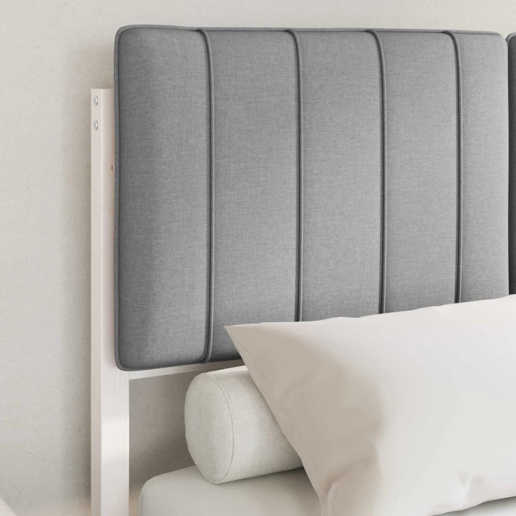Letto con Testiera Rivestita Grigio chiaro 120 x 190 cm 3405556