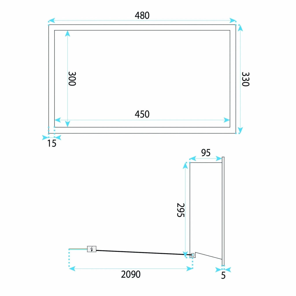 Mensola Bagno Led 30x45 Titan