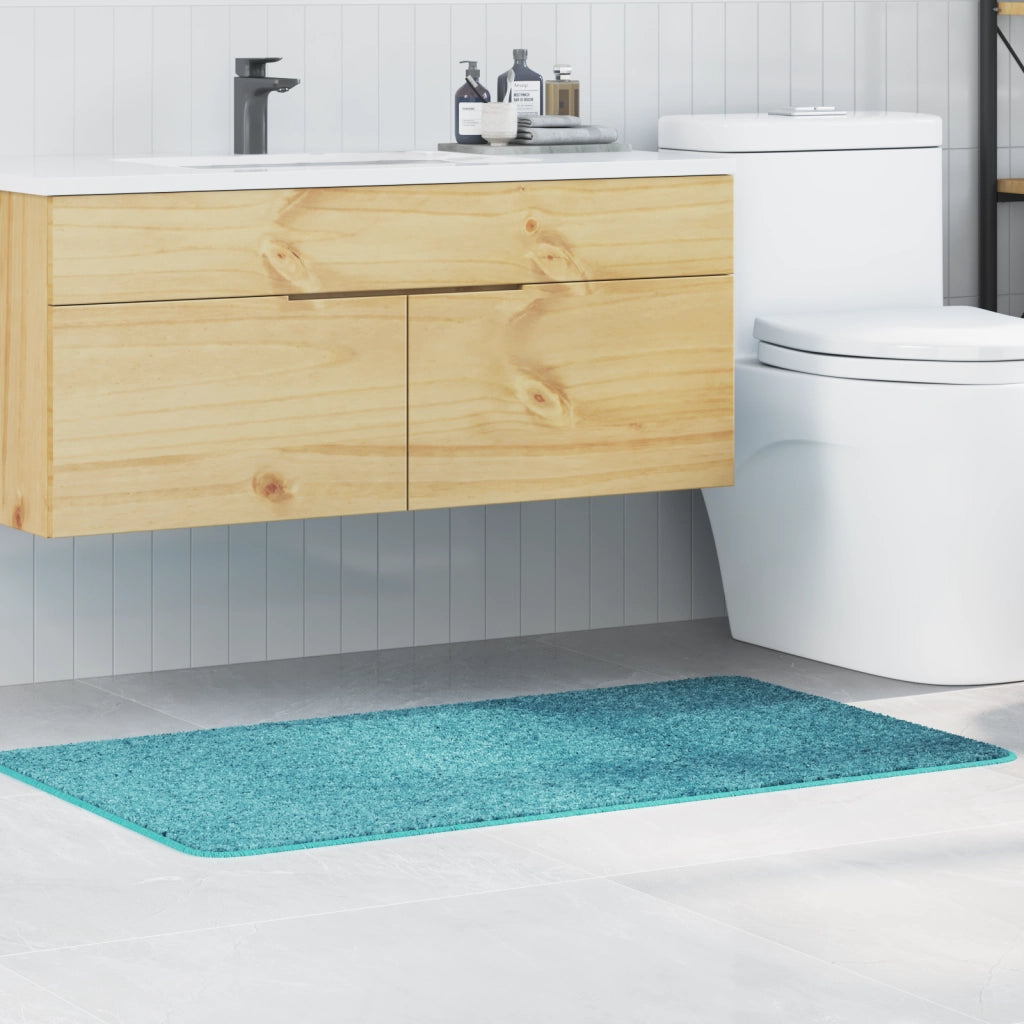 Tappetino da bagno rettangolare turchese 70x120 cm in polipropilene antiscivolo
