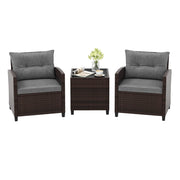 Set di 3 pezzi di mobili da patio, Per portico e balcone e giardino e cortile e bordo piscina Grigio