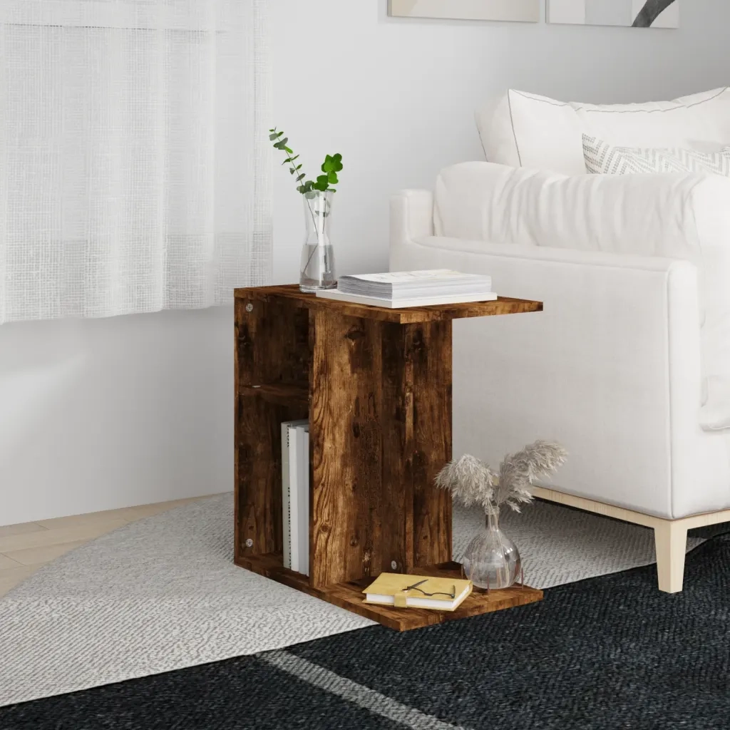 Tavolino da Salotto-Tavolino da soggiorno-Tavolo Rovere Fumo 50x30x50cm Legno Multistrato
