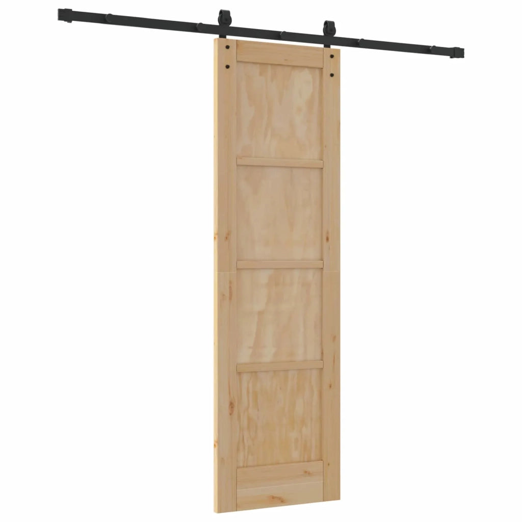 Porta scorrevole Naturale e Nero 61 x 198,5 cm 3445404